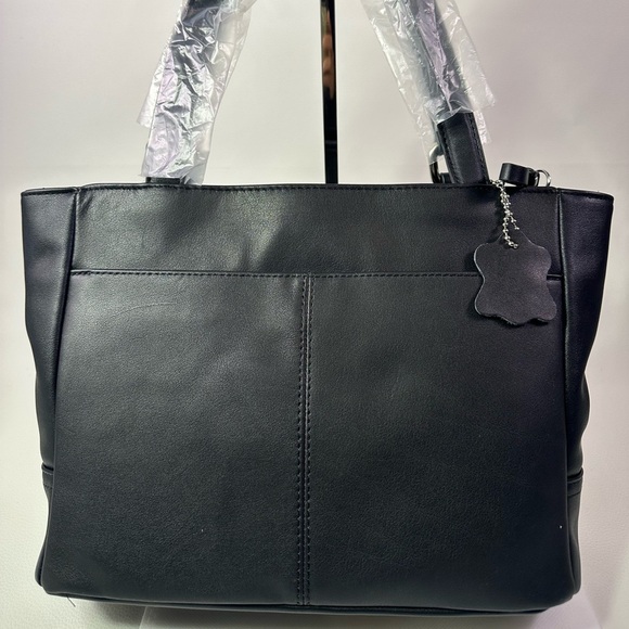 NEW GIANNI BERNINI BLACK LEATHER NAPPA TOTE - Picture 3 of 10